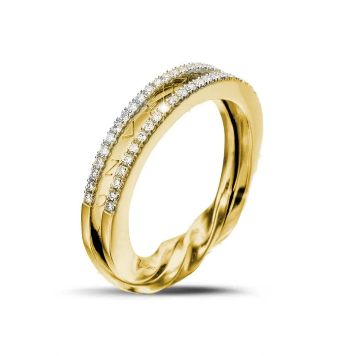 0.26 quilates anillo diamante diseño en oro amarillo 