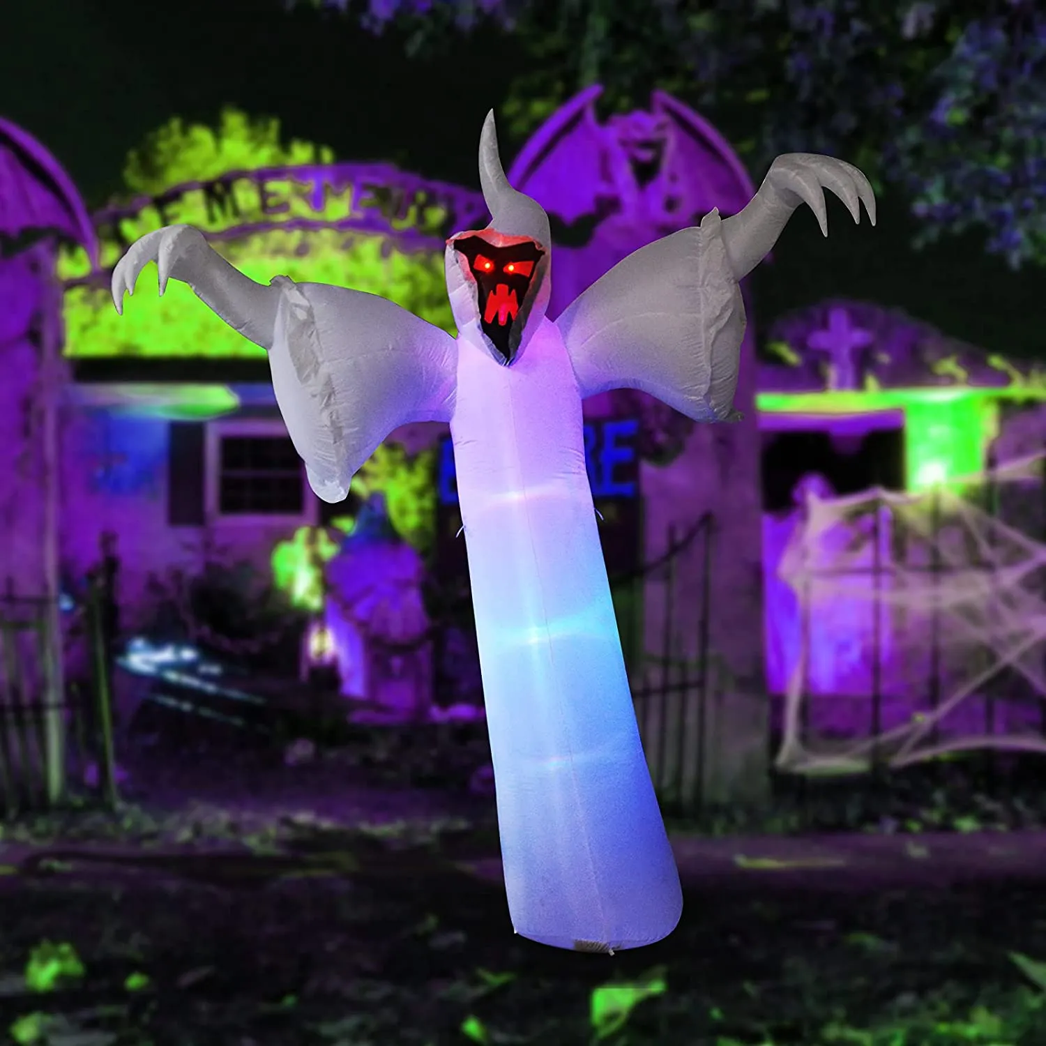 12 FT Tall Halloween Inflatable Narrow face Ghost