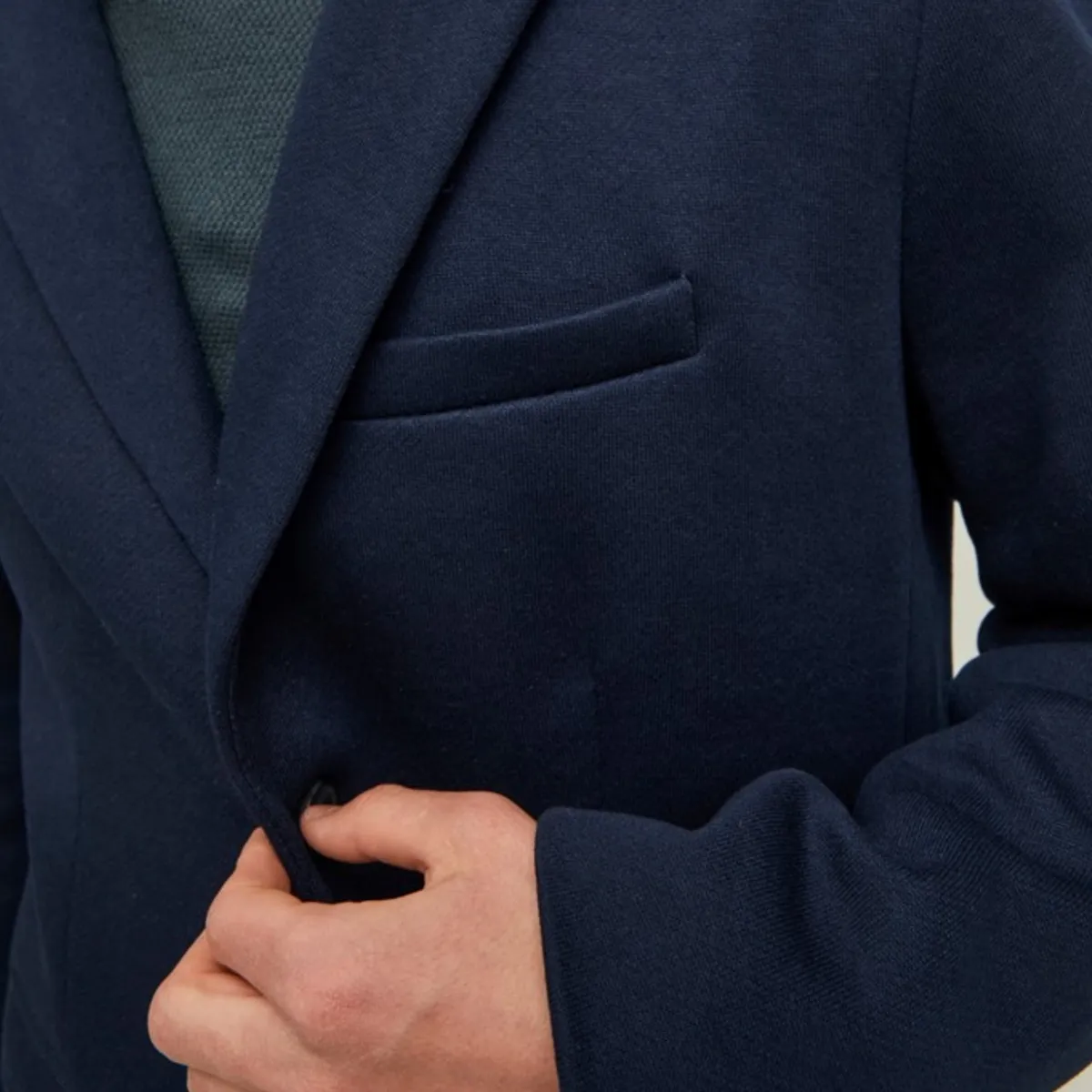12212207 JJEKNITTED MARCO COAT NAVY BLAZER