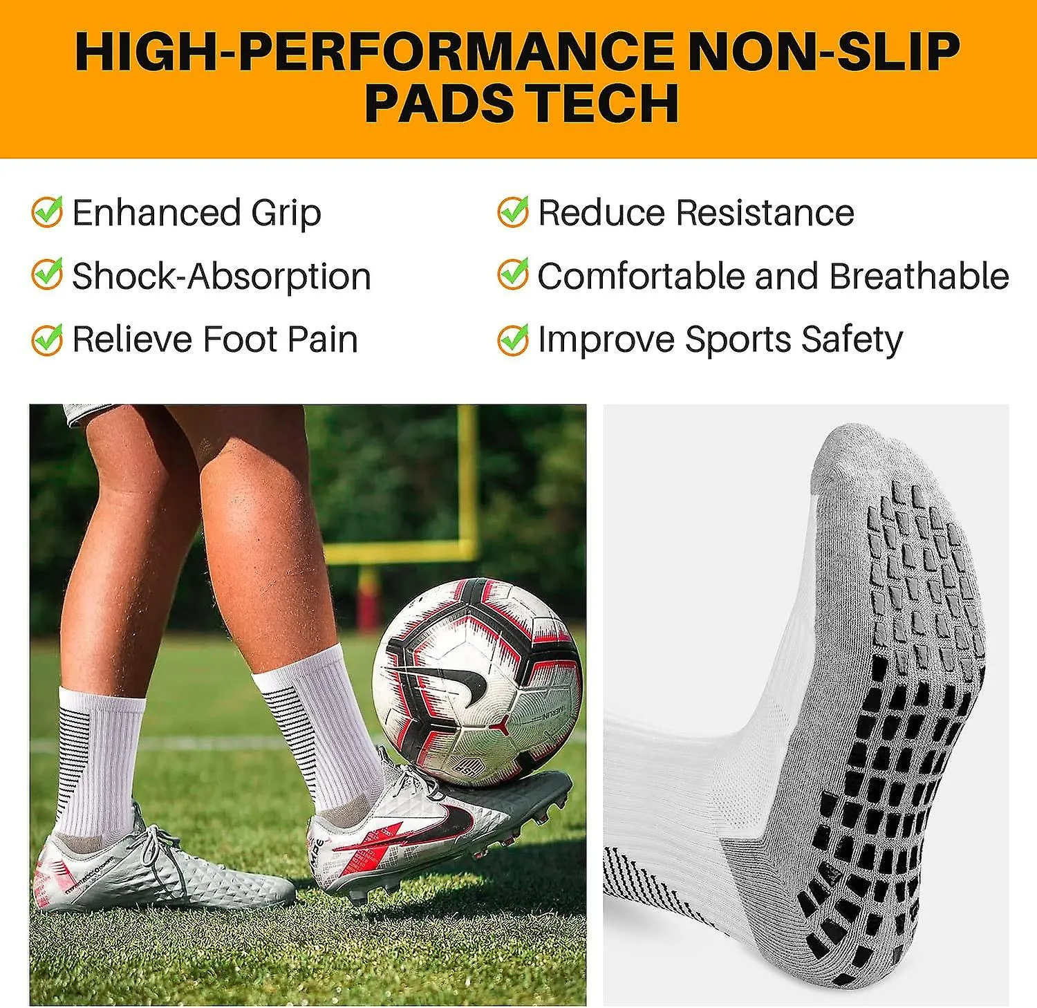 3 PAIRS NONSLIP SOCCER SOCKS MEN WOMEN BREATHABLE ANTI BLISTERS GRIP SOCK SOCCER SPORTS SOCKS BASKETBALL TREKKING HANDBALL YOGA
