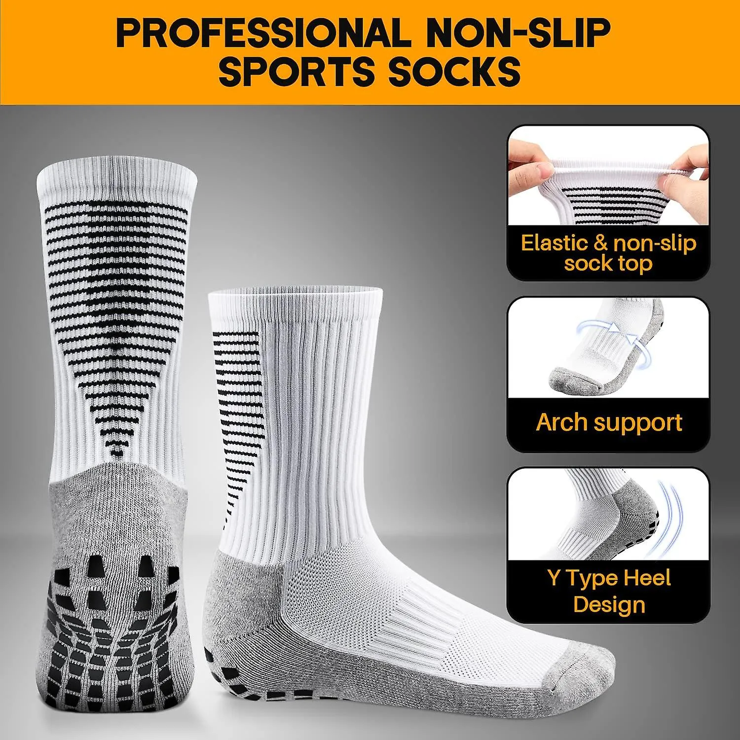 3 PAIRS NONSLIP SOCCER SOCKS MEN WOMEN BREATHABLE ANTI BLISTERS GRIP SOCK SOCCER SPORTS SOCKS BASKETBALL TREKKING HANDBALL YOGA