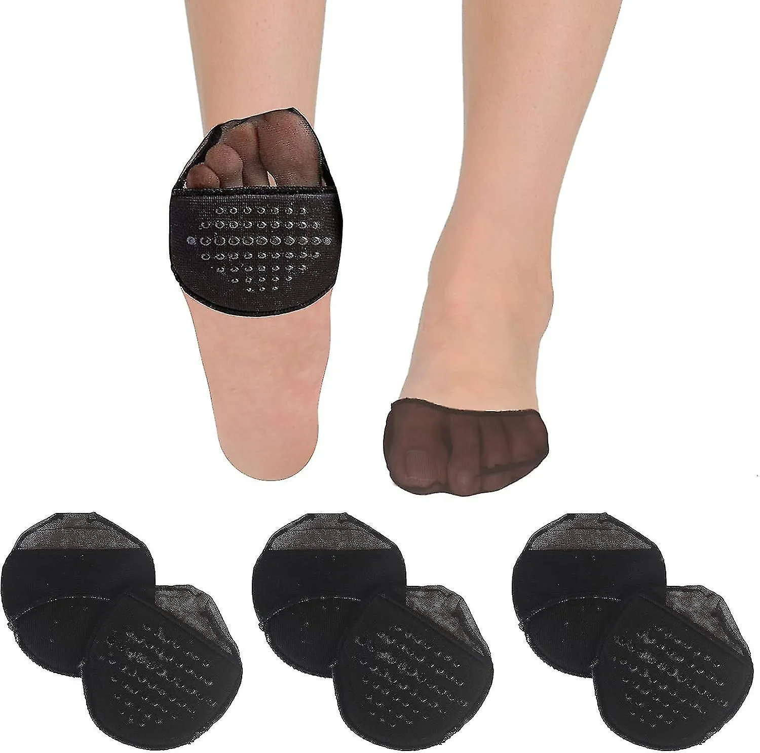 3 pares calcetines topper para mujer sin límite antideslizante no mostrar medias medias calcetines con almohadilla de cojín