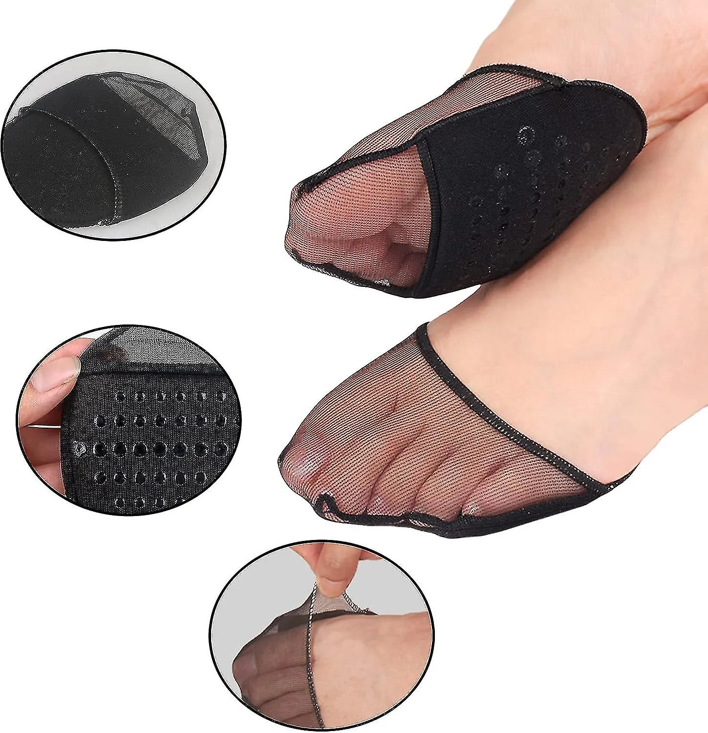 3 pares calcetines topper para mujer sin límite antideslizante no mostrar medias medias calcetines con almohadilla de cojín