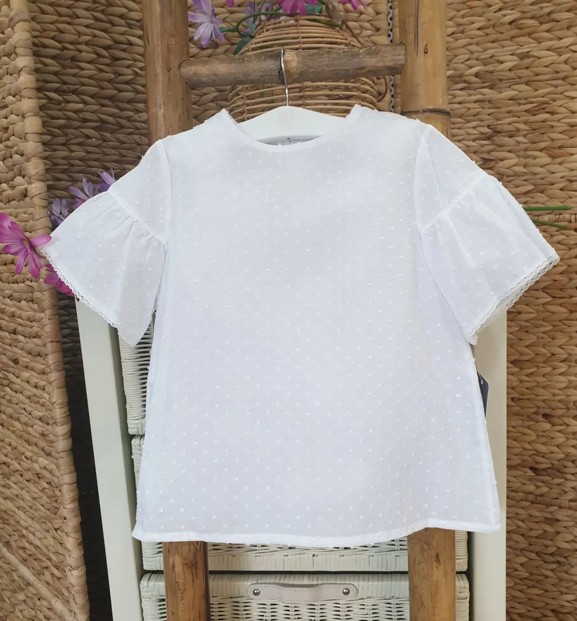 A Blusa niña plumeti BLANCA R130337