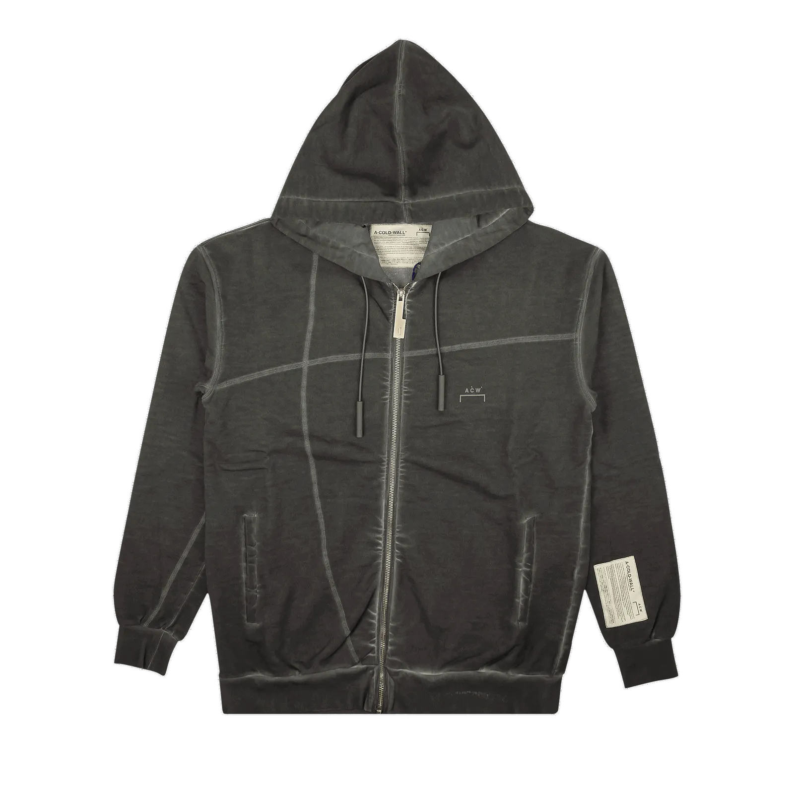 ACOLDWALL* FADED ZIP UP LOGO HOODIE