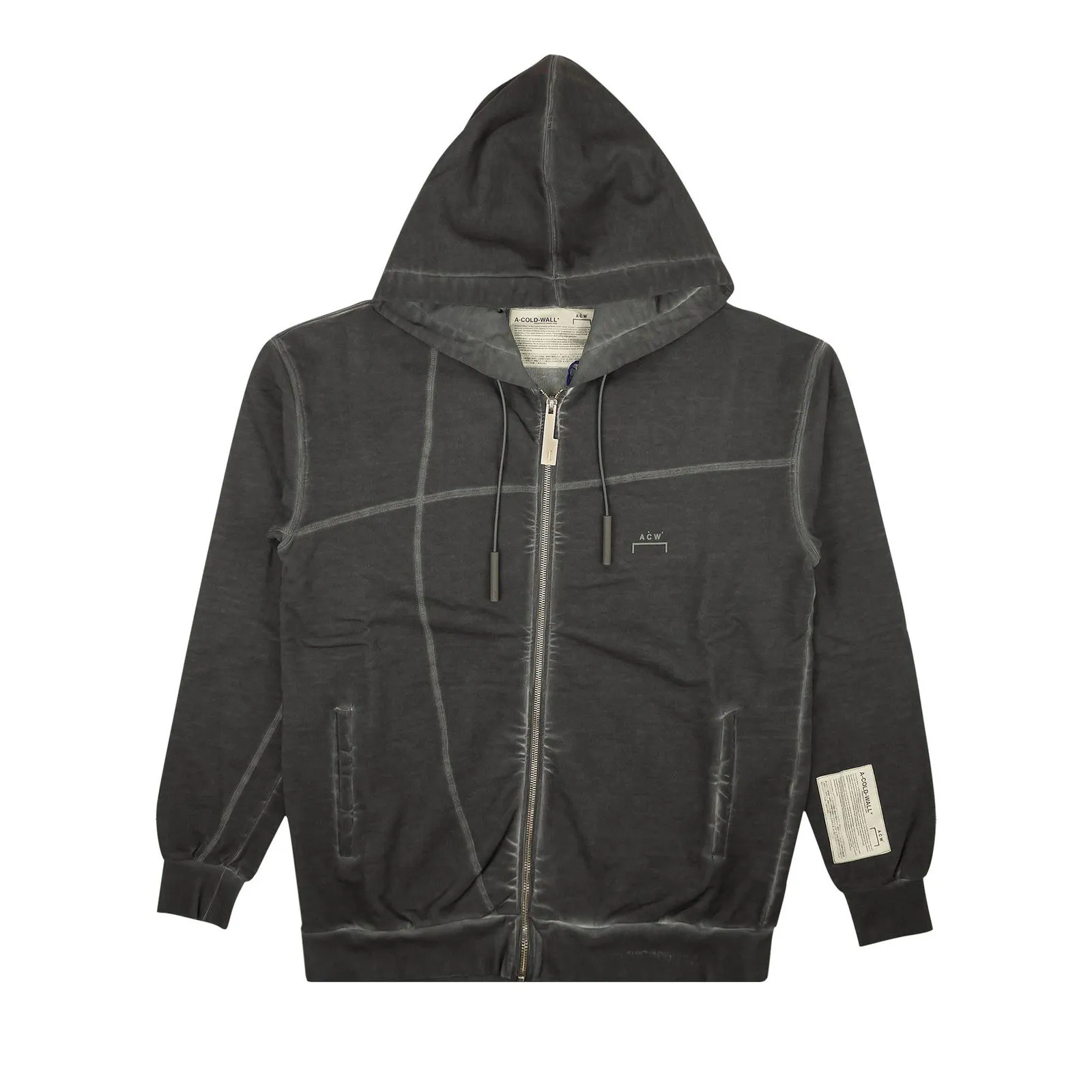 ACOLDWALL* FADED ZIP UP LOGO HOODIE