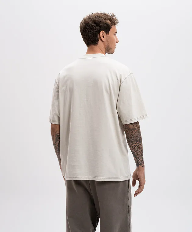 A COLD WALL MILLBANK BEIGE TSHIRT WITH LOGO PRINT