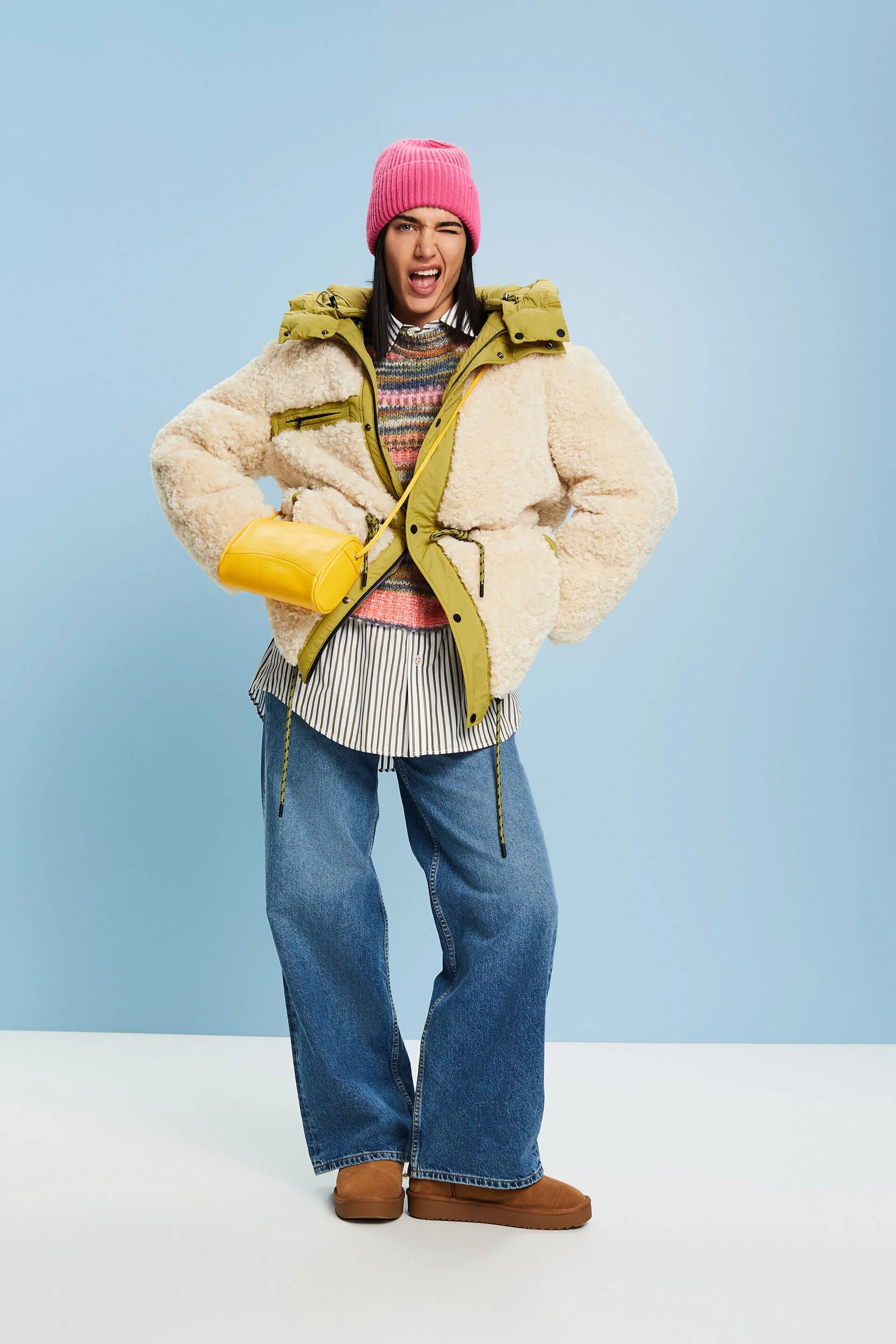 Abrigo de sherpa reversible