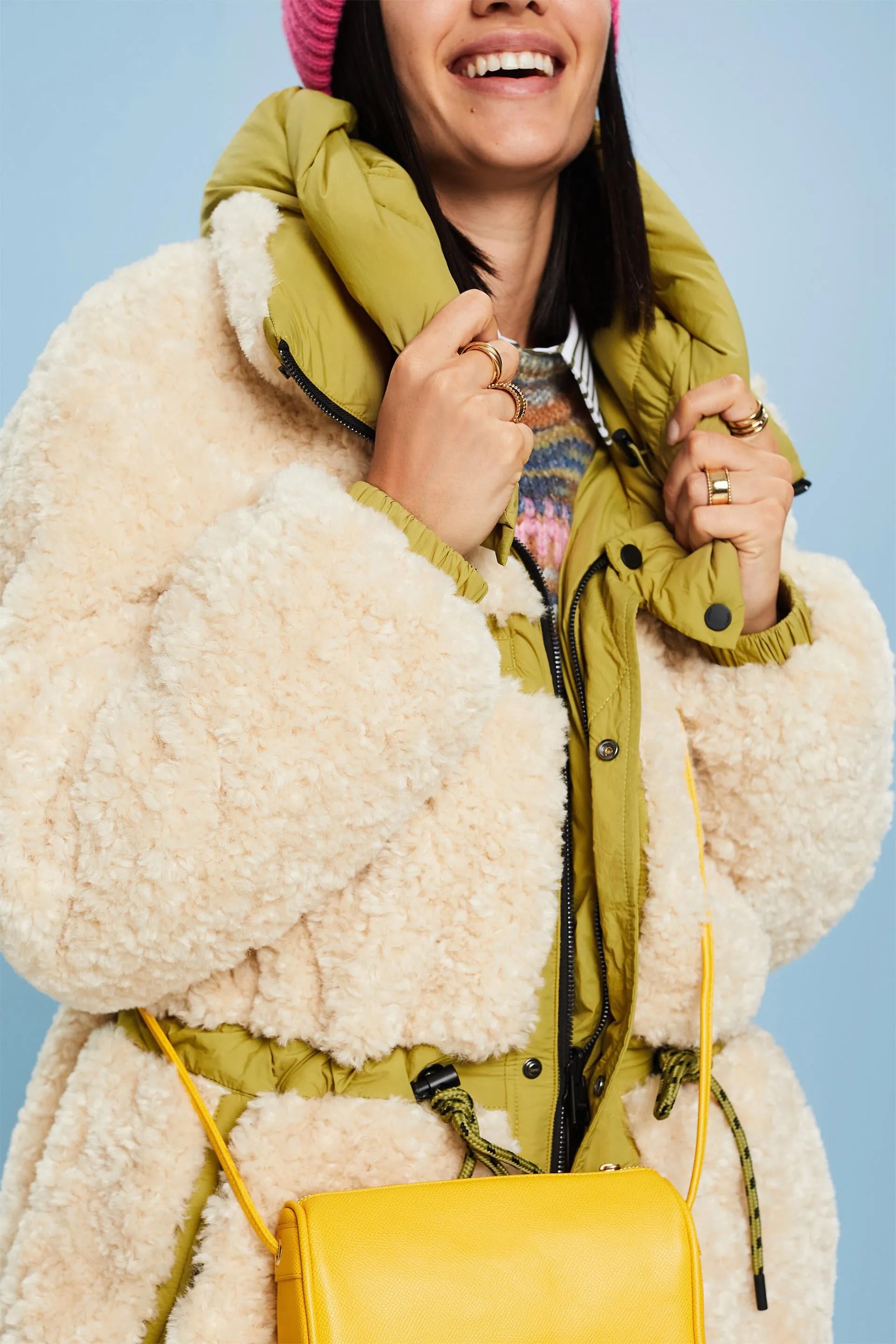 Abrigo de sherpa reversible