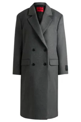 Abrigo relaxed fit con cierre cruzado