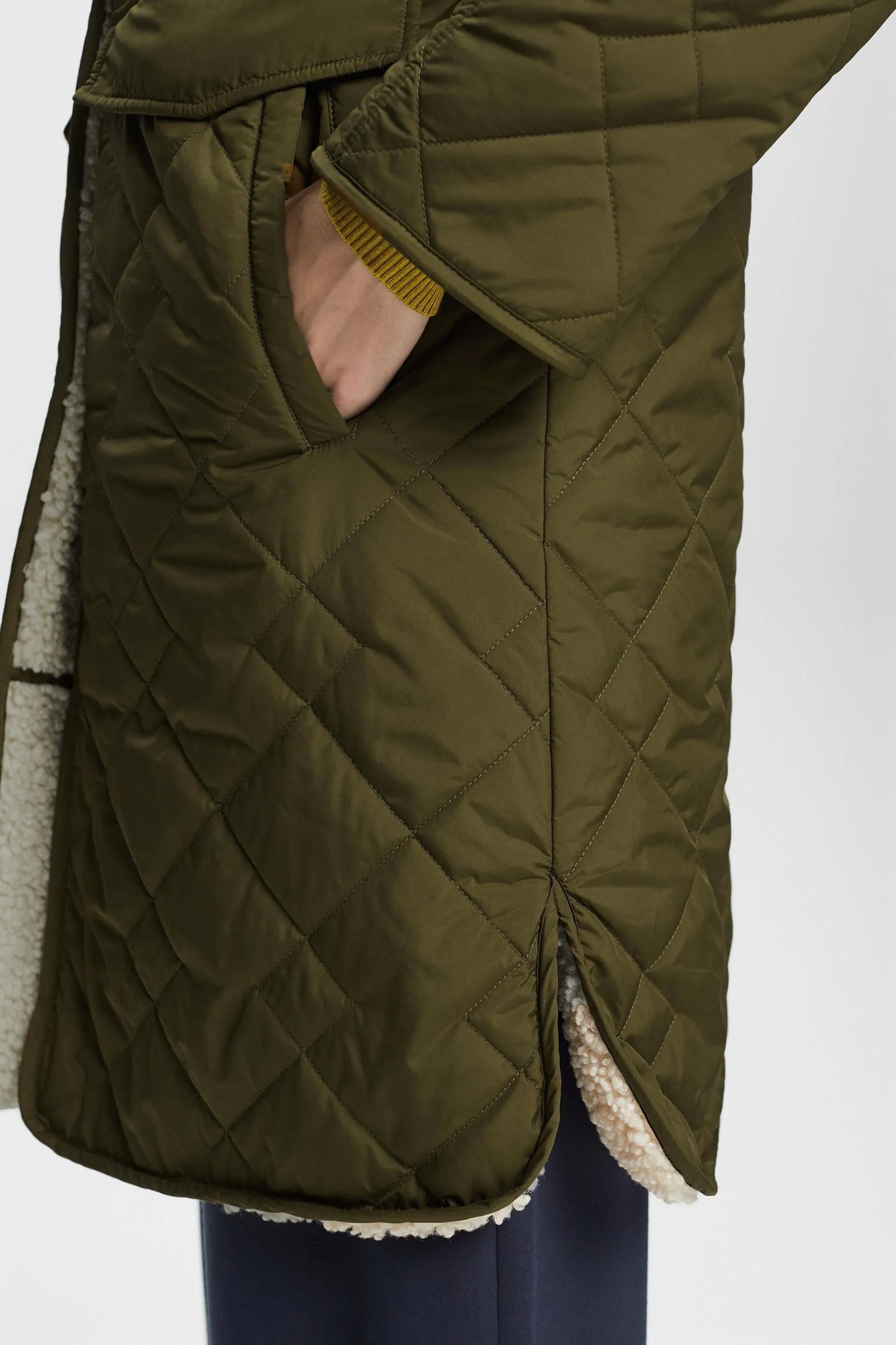 Abrigo sherpa acolchado reversible
