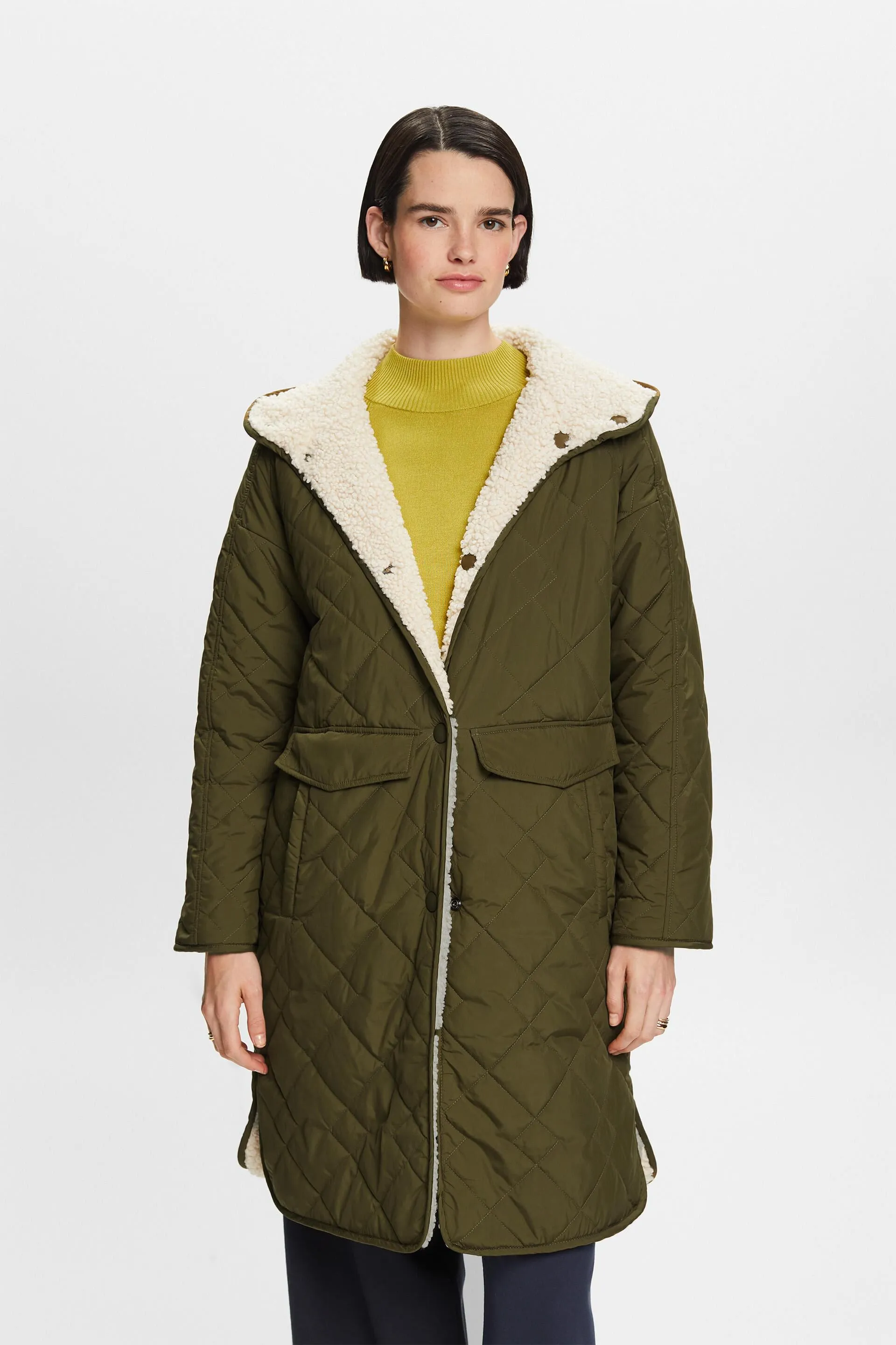 Abrigo sherpa acolchado reversible