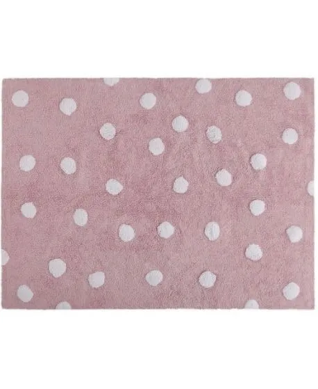 Alfombra lavable Topos Rosa Lorena Canals