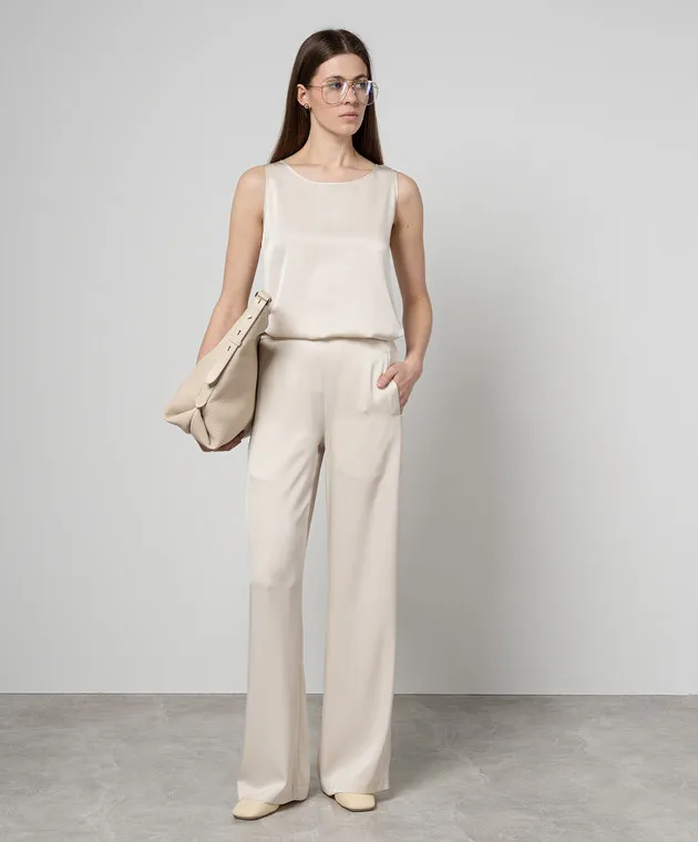 Allude Beige silk top