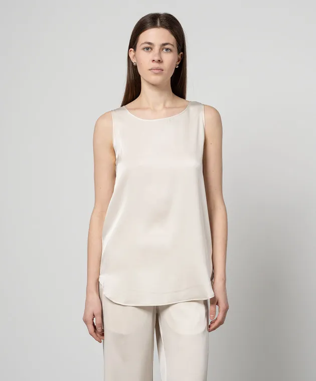 Allude Beige silk top