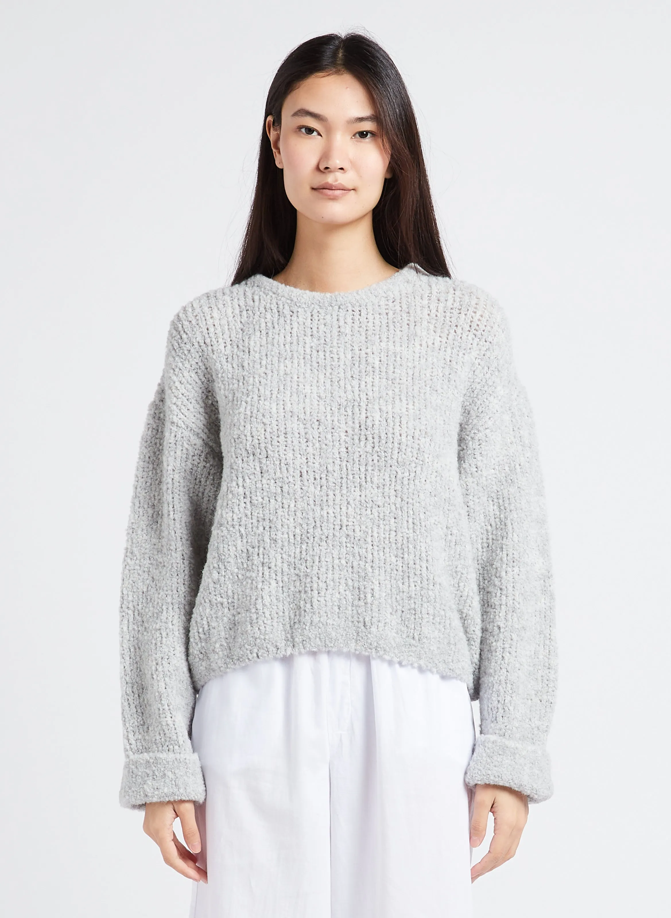 AMERICAN VINTAGE ZOLLY  JERSEY HOLGADO DE LANA CON CUELLO REDONDO EN GRIS