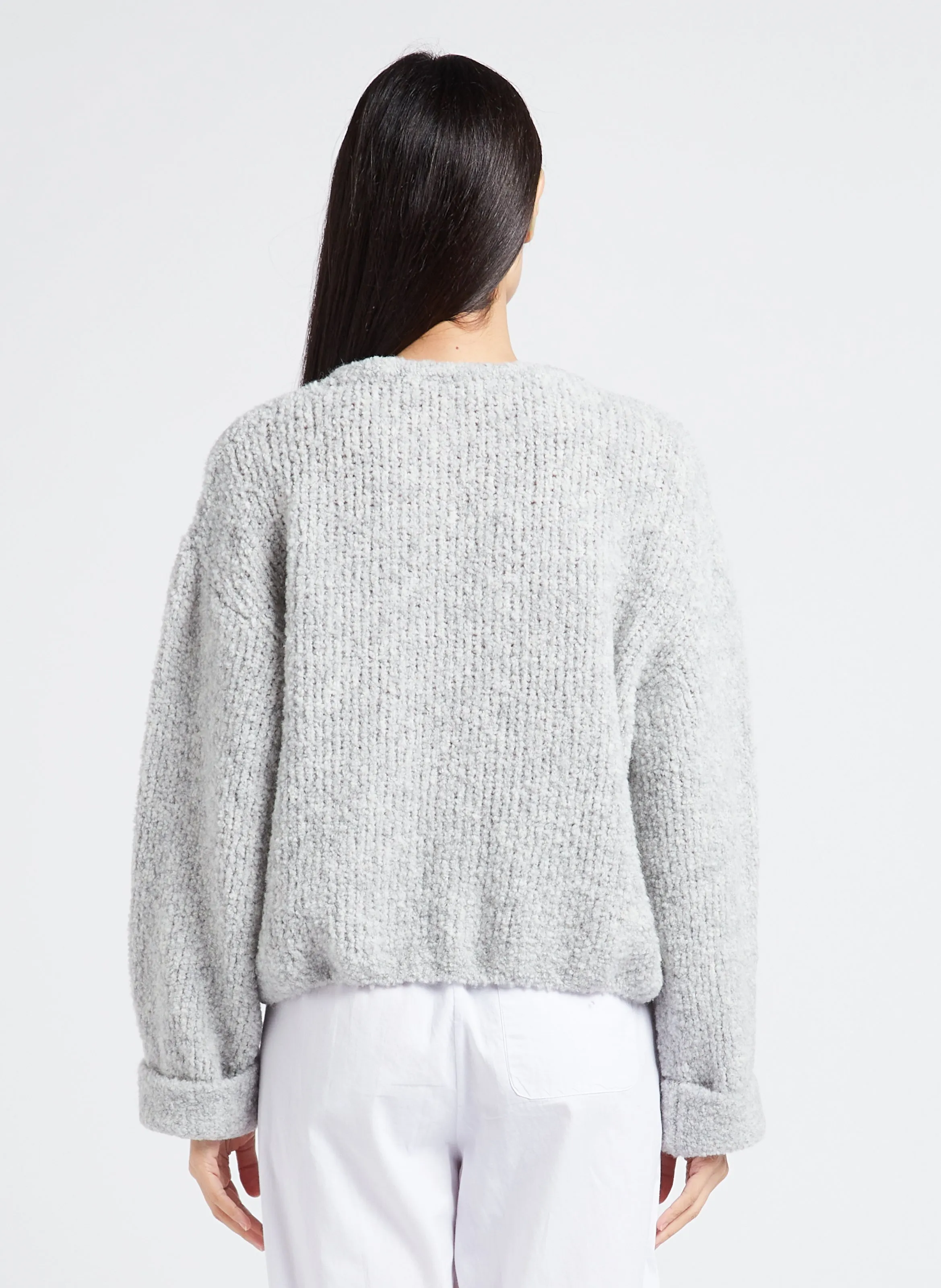 AMERICAN VINTAGE ZOLLY  JERSEY HOLGADO DE LANA CON CUELLO REDONDO EN GRIS