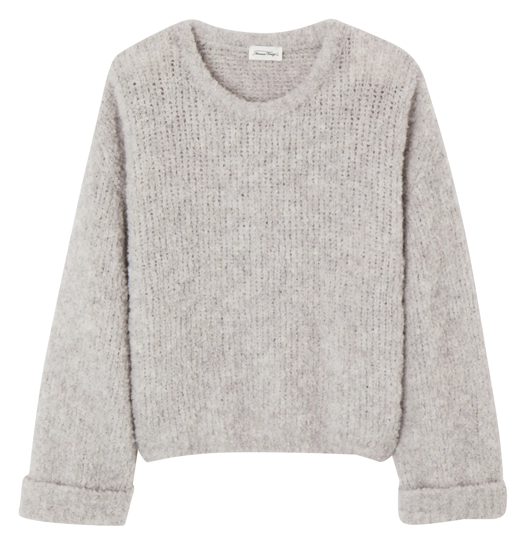 AMERICAN VINTAGE ZOLLY  JERSEY HOLGADO DE LANA CON CUELLO REDONDO EN GRIS