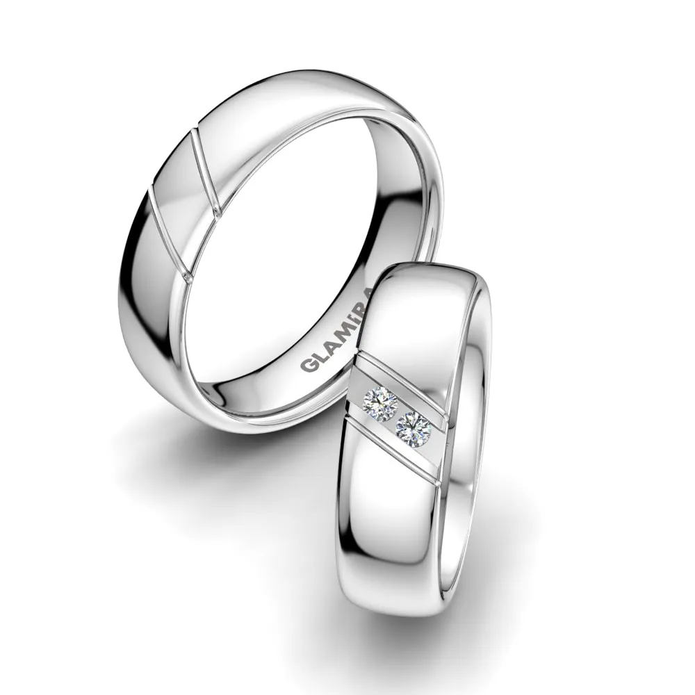 Anillo de boda White Feather 6mm