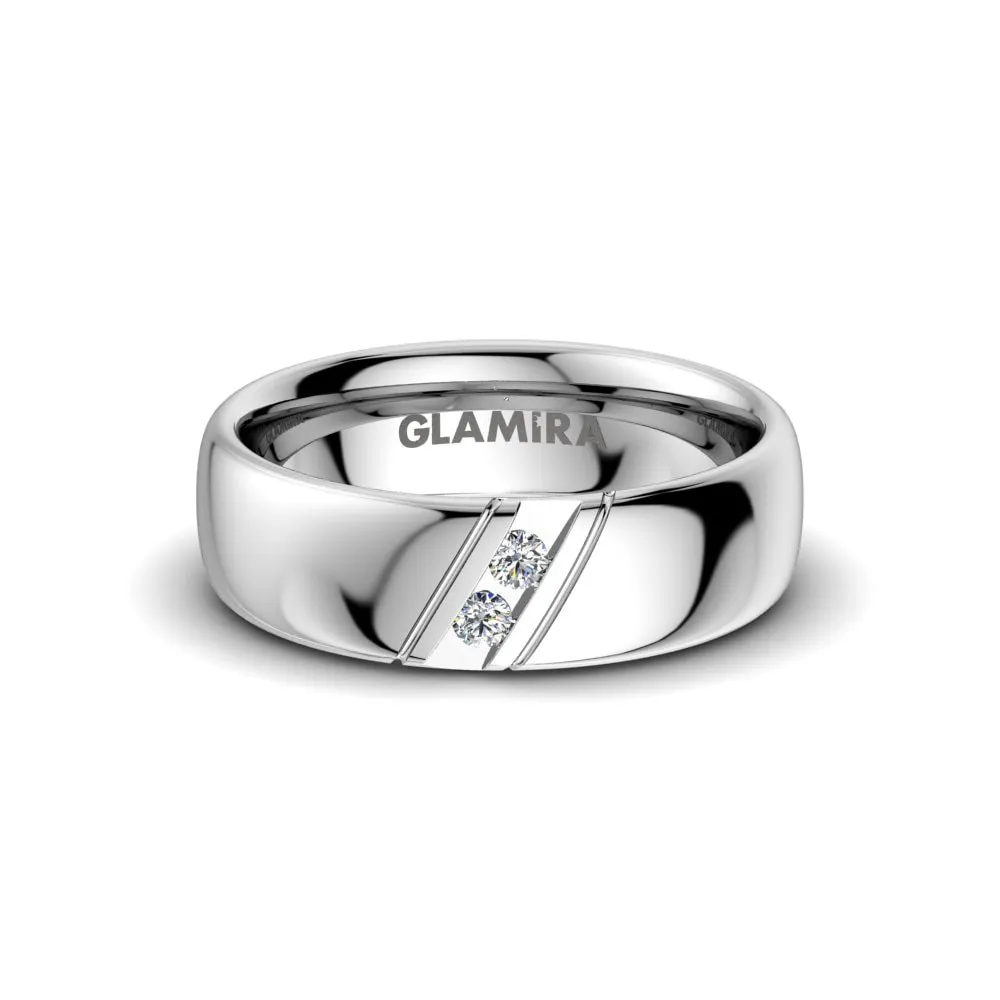 Anillo de boda White Feather 6mm