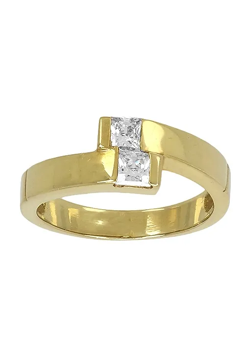 ANILLO ORO AMARILLO 18 KTES Y CIRCONITAS 014_54130