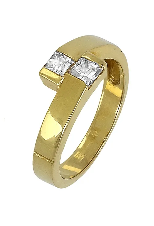 ANILLO ORO AMARILLO 18 KTES Y CIRCONITAS 014_54130