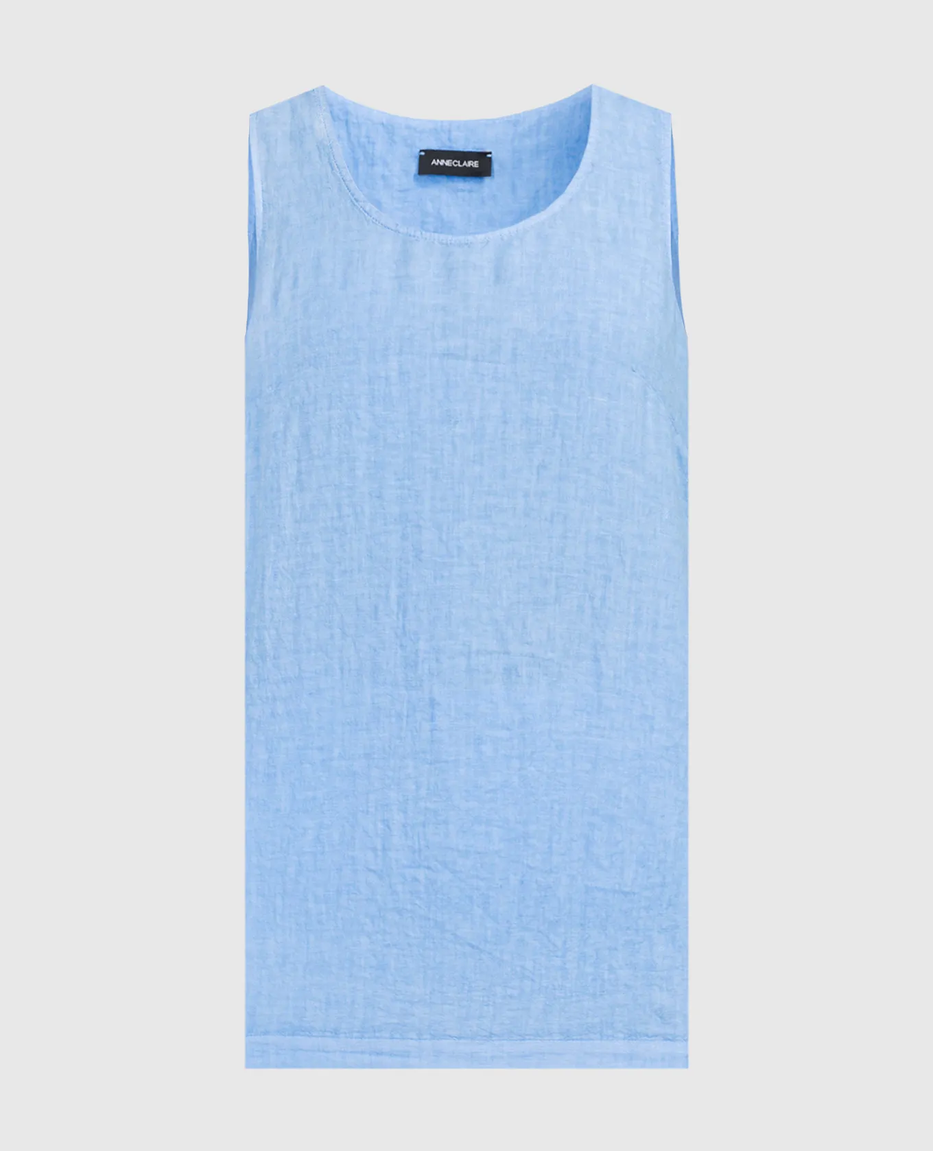 ANNECLAIRE Blue linen top