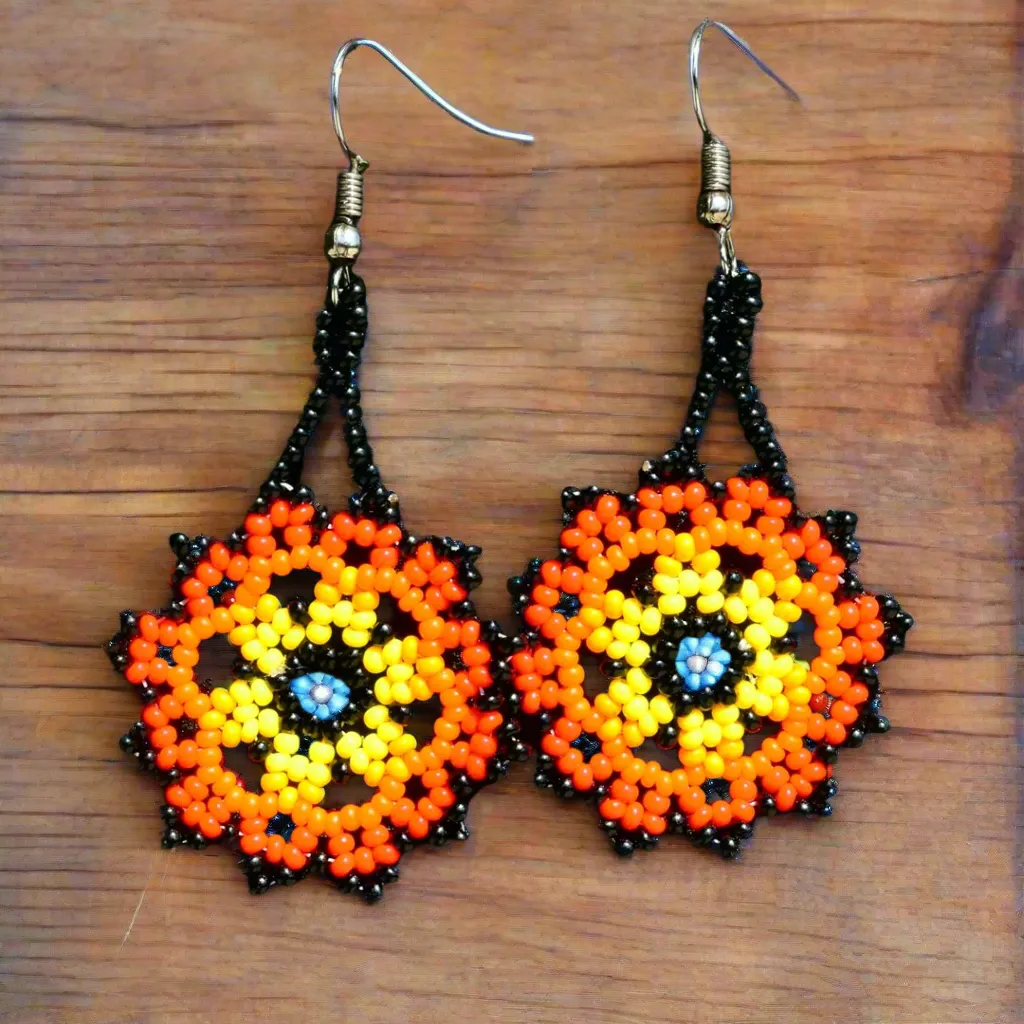 ARETES DE CHAQUIRA  TM081807 BEADED EARRINGS