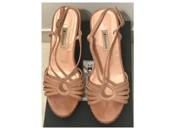 Autre Marque Mulas de cuña Beige 