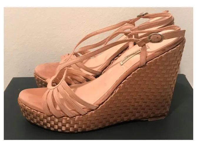 Autre Marque Mulas de cuña Beige 