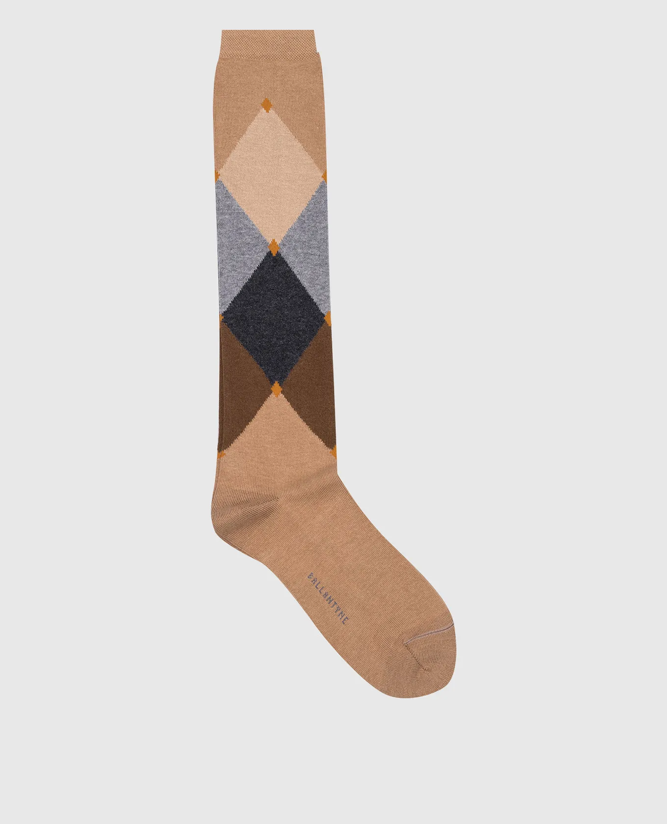 Ballantyne Beige knee highs in a geometric pattern