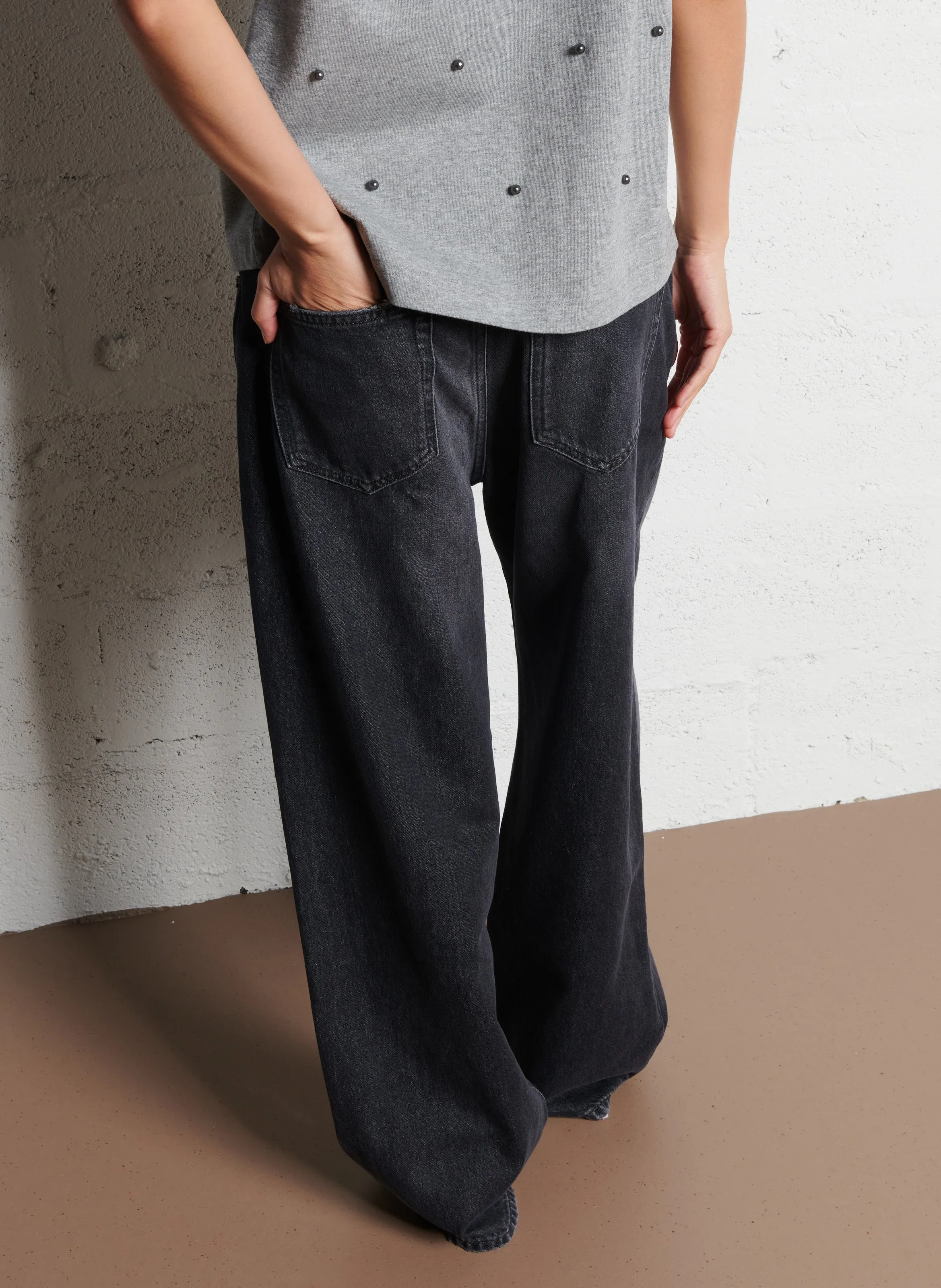 BELLEROSE PATY  VAQUERO ANCHO DE ALGODóN EN NEGRO