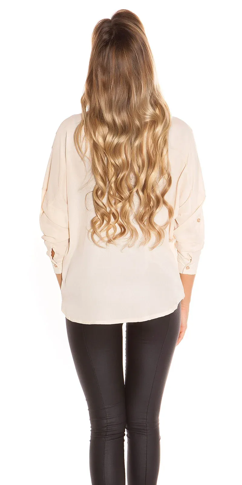 Blusa de mujer envuelta beige