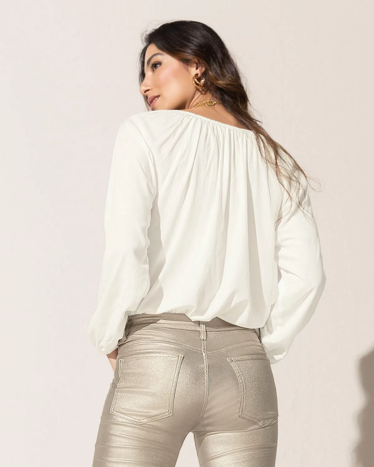 Blusa manga larga silueta amplia