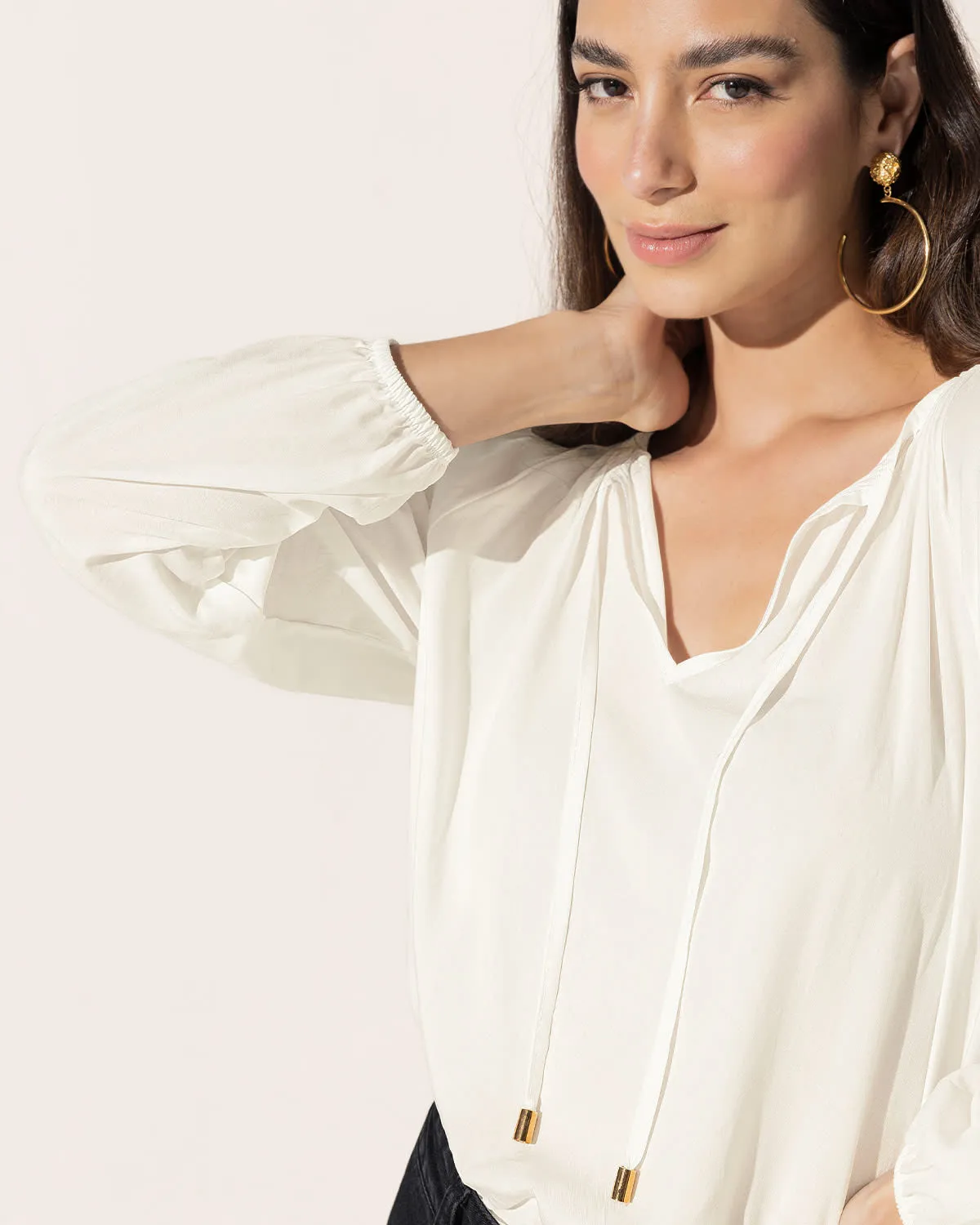 Blusa manga larga silueta amplia