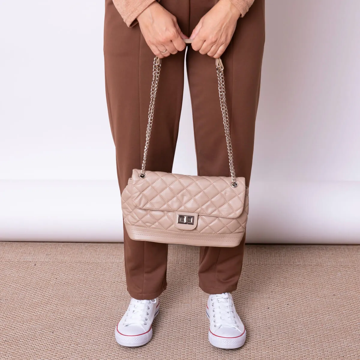 BOLSO ACOLCHADO JANIS  BEIGE