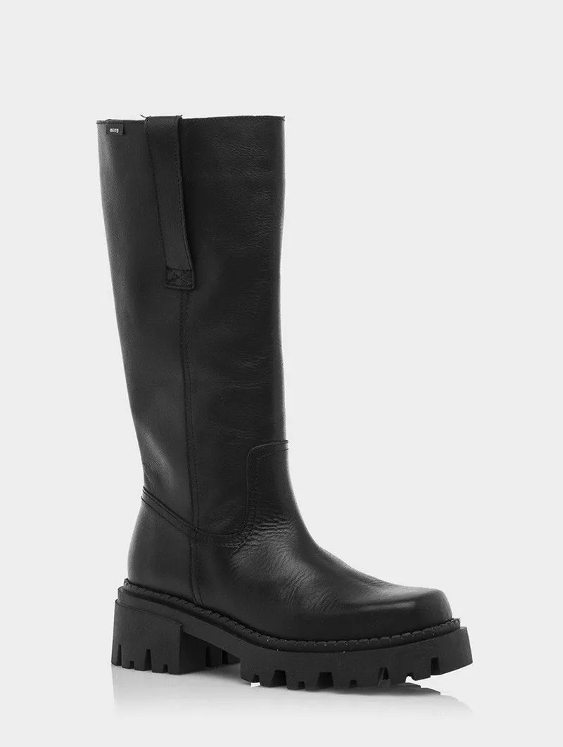 Botas Altas Mustang Track Skware 52408 Negro Piel
