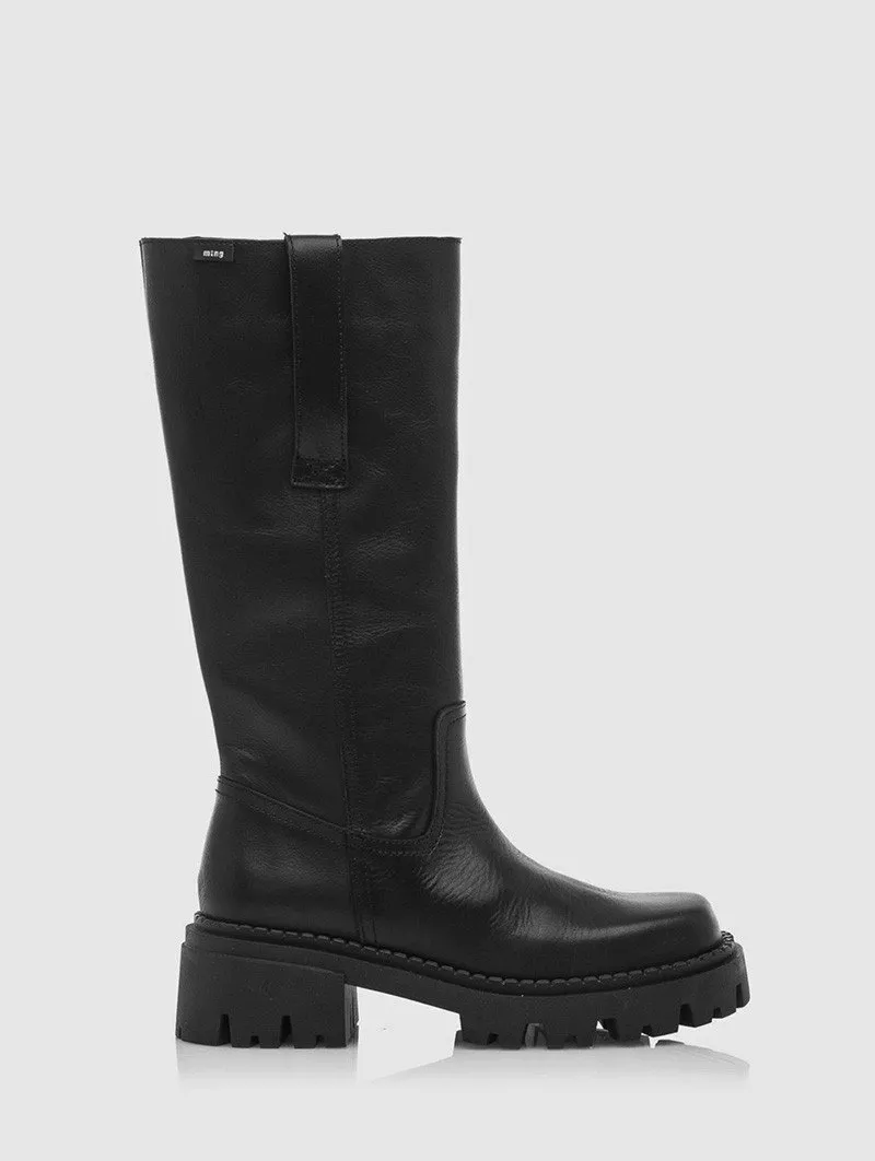 Botas Altas Mustang Track Skware 52408 Negro Piel