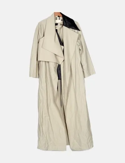 BOUGUESSA Trench beige combinada