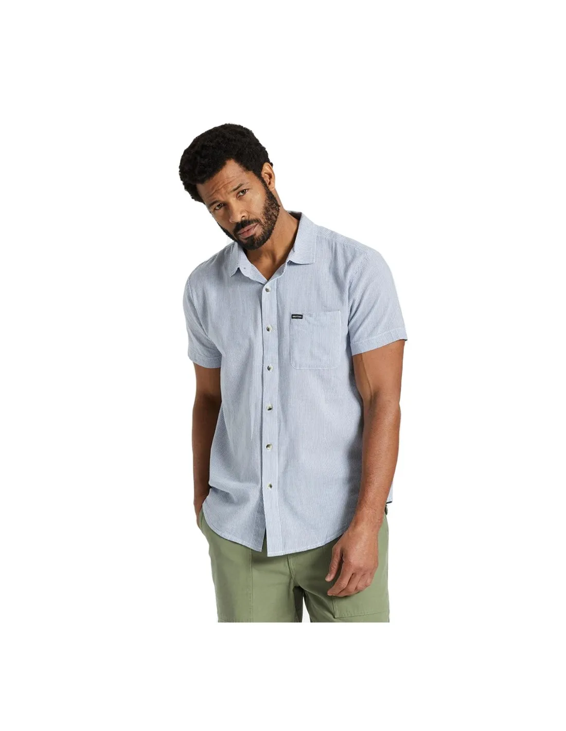 BRIXTON CHARTER STRIPE WHITE/PACIFIC BLUE