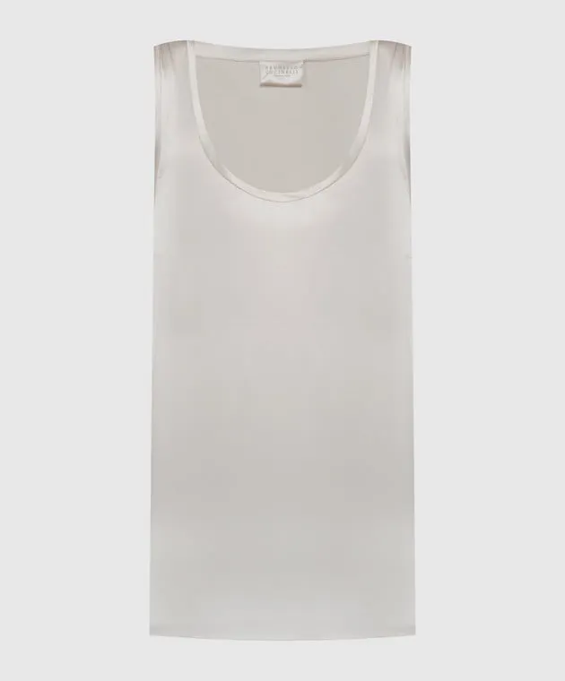 Brunello Cucinelli Beige silk top
