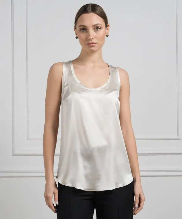 Brunello Cucinelli Beige silk top