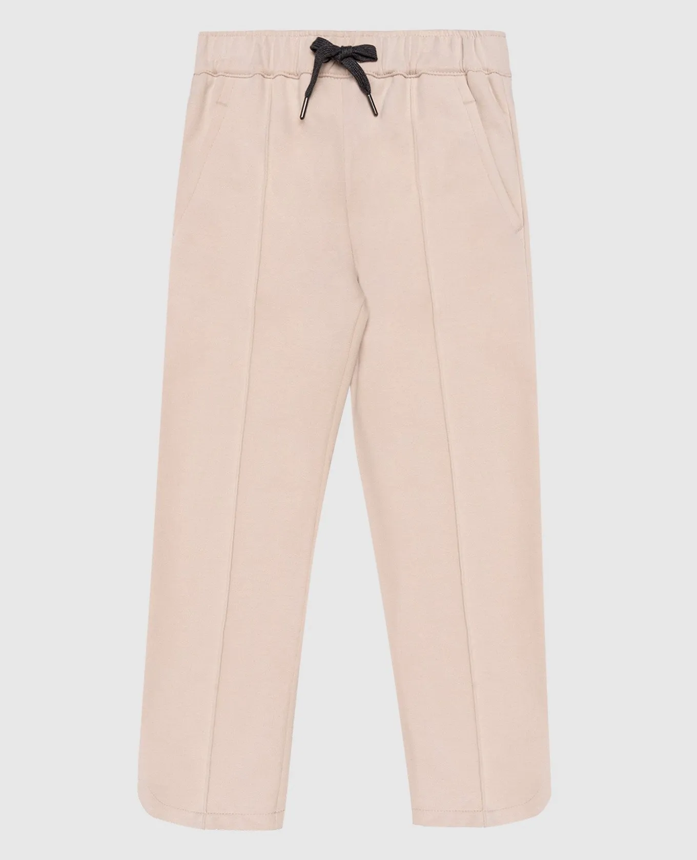 Brunello Cucinelli Children's beige track pants with a monil chain