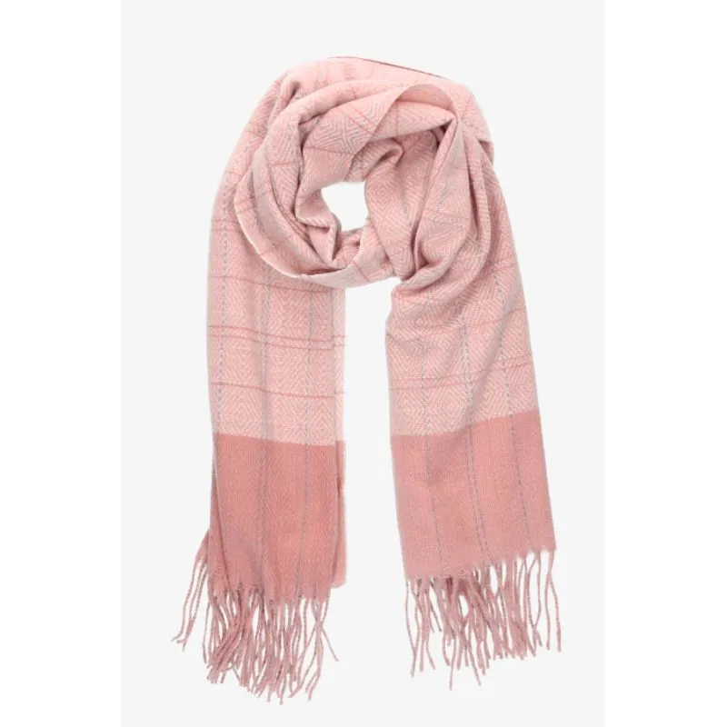 Bufanda cuadros finos rosa