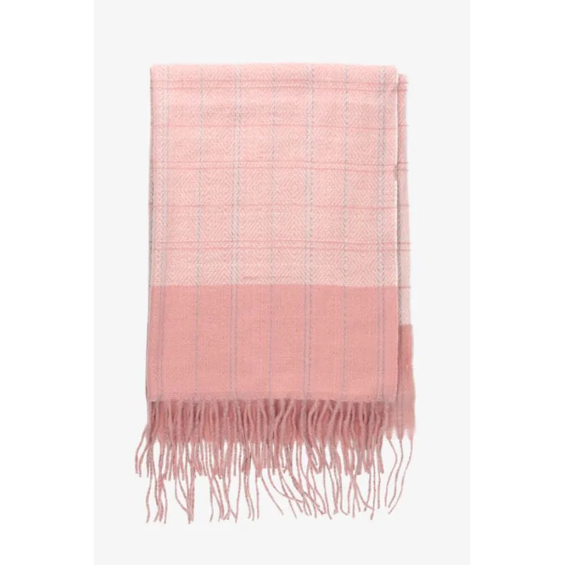 Bufanda cuadros finos rosa