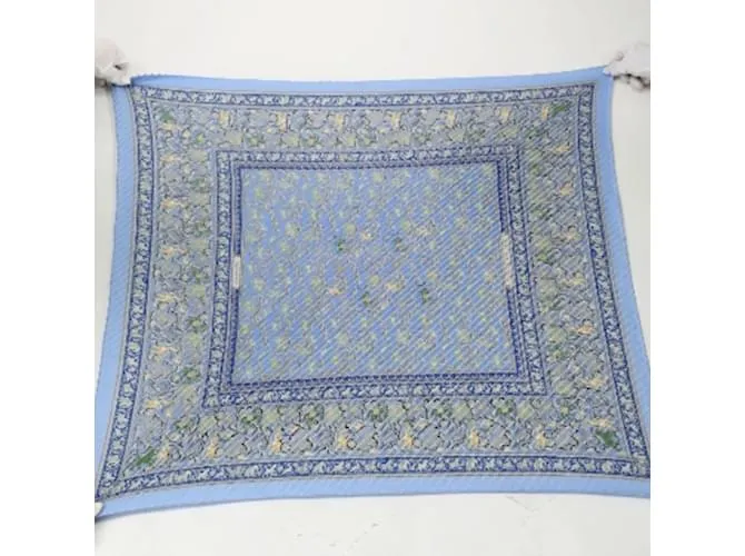 Bufanda de seda azul Hermès 