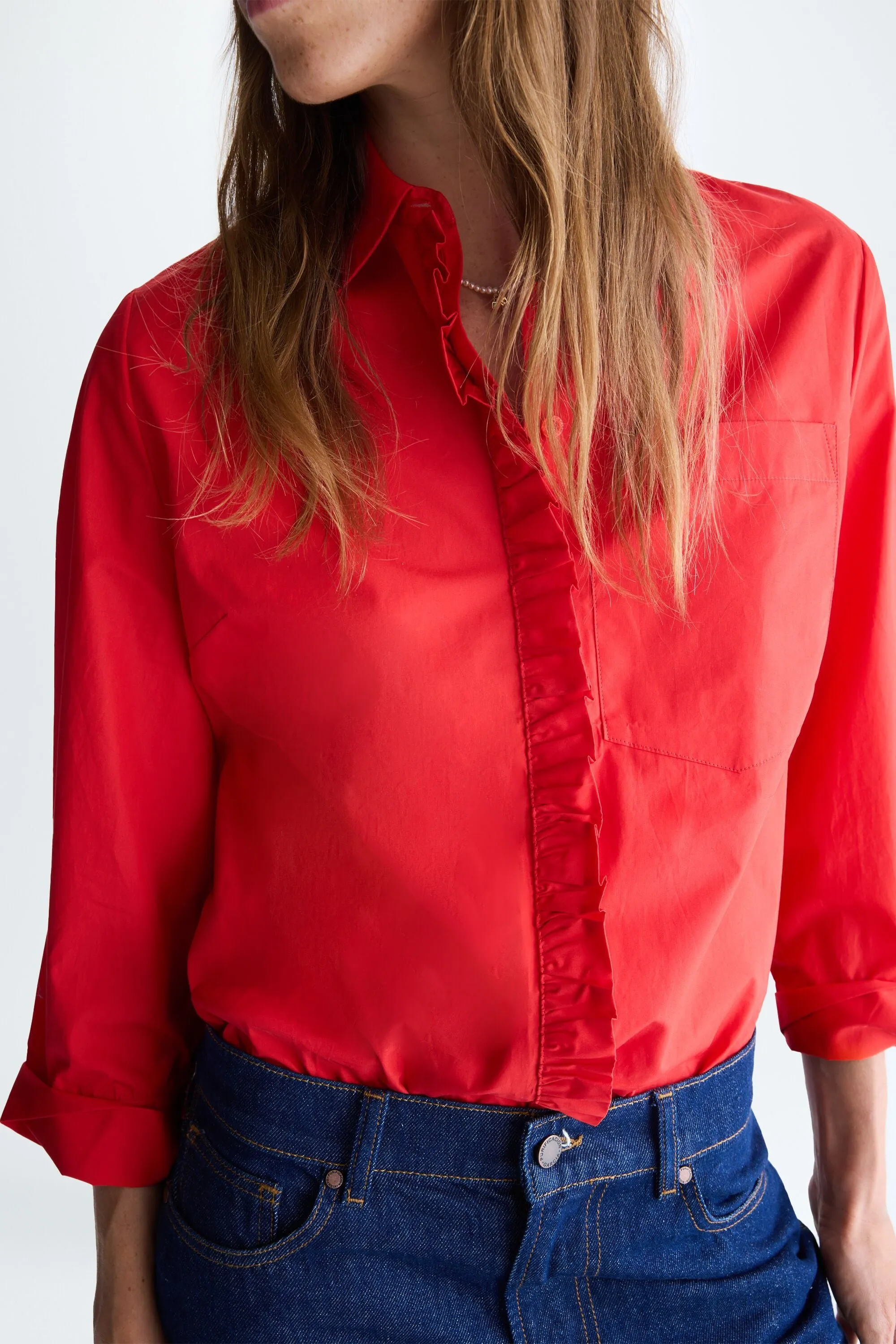 Camisa corta oversize popelin