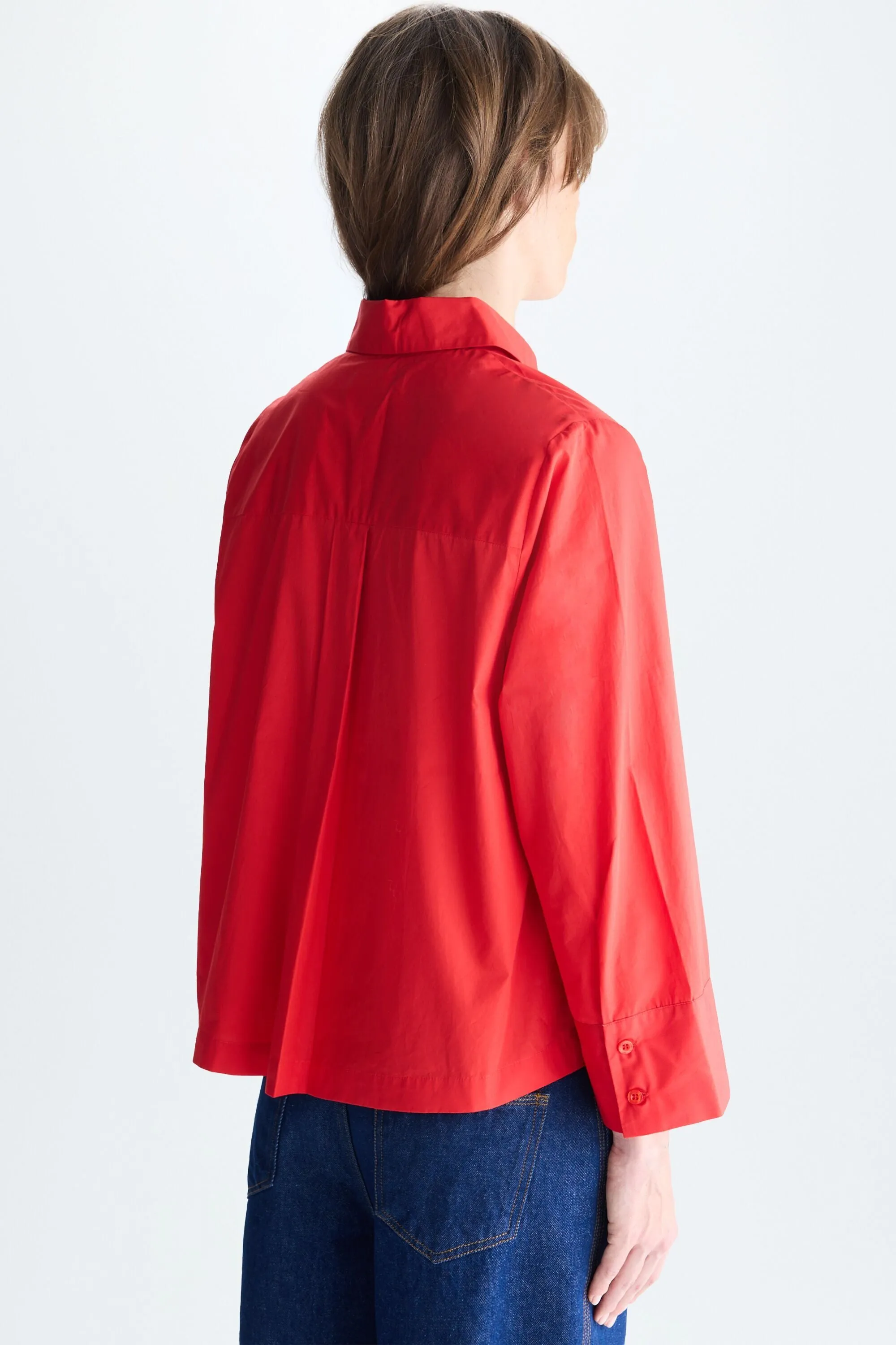 Camisa corta oversize popelin