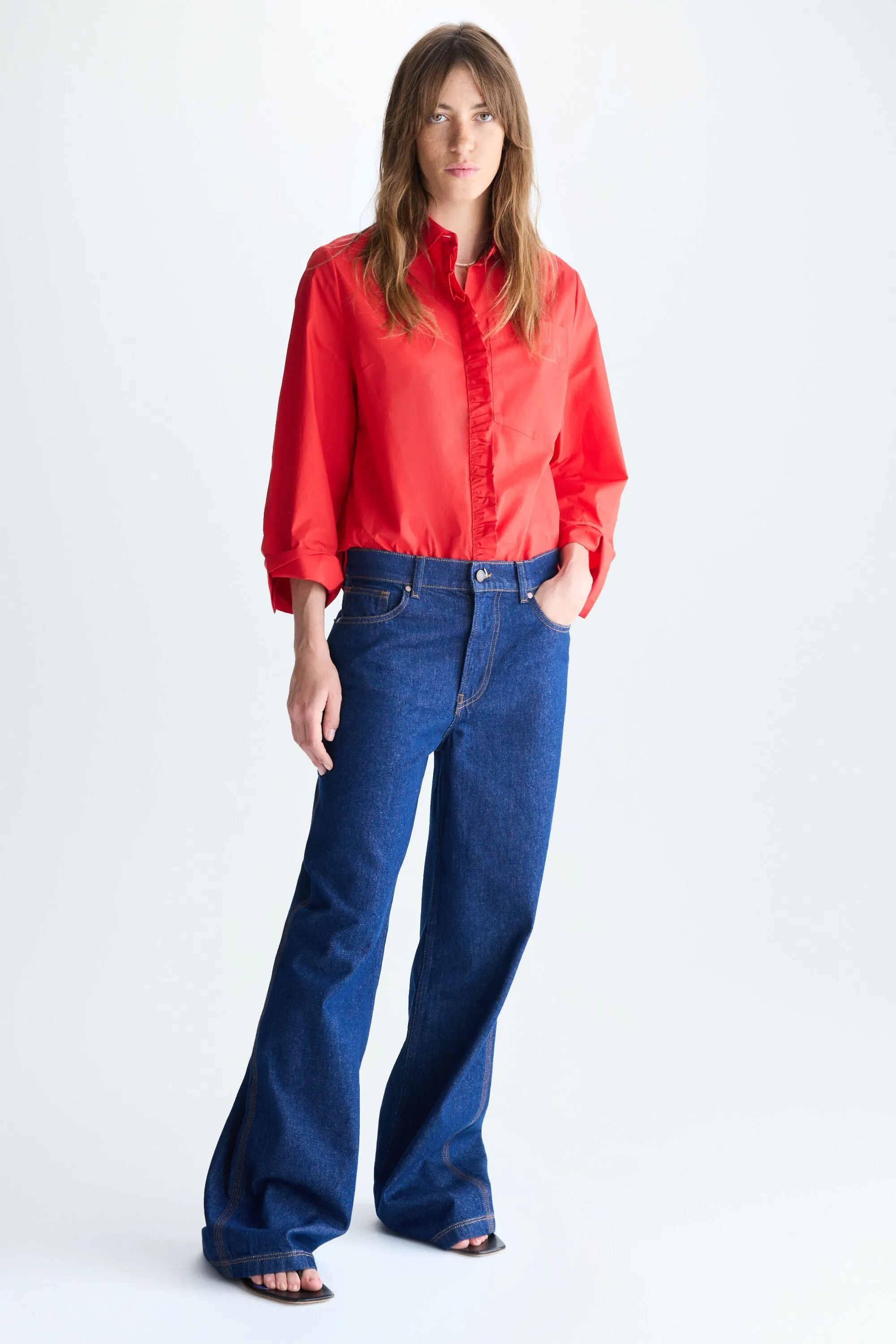 Camisa corta oversize popelin