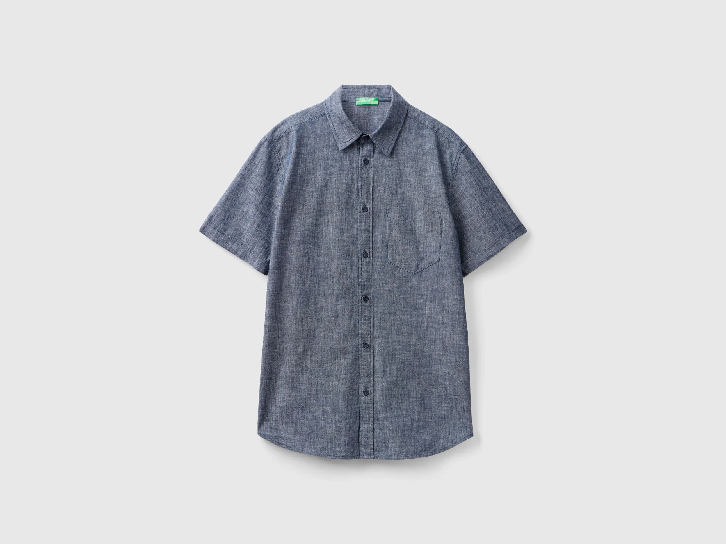 Camisa de manga corta de cambray